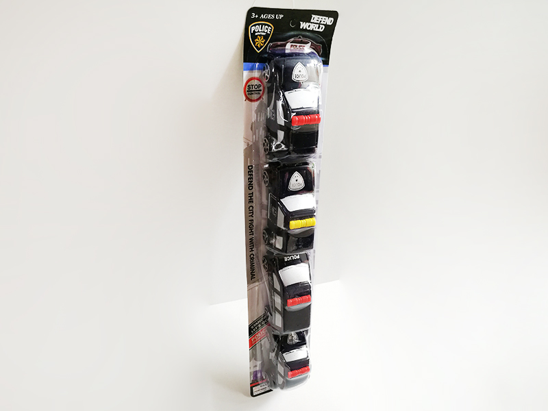 Slide Black Police Cars 4pcs