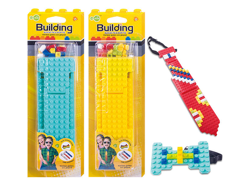 DIY Building Block Tie + Small Particles Building Block 18PCS + Buckle