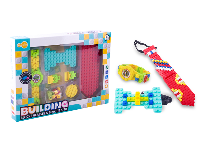 DIY Building Block Electronic Watch & Bow Tie & Tie With Small Particles Building Block 18PCS