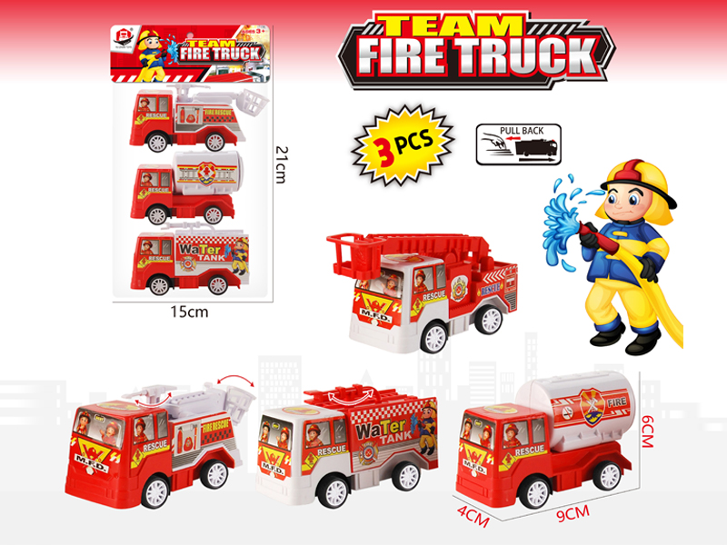Pull Back Simulated Fire Truck