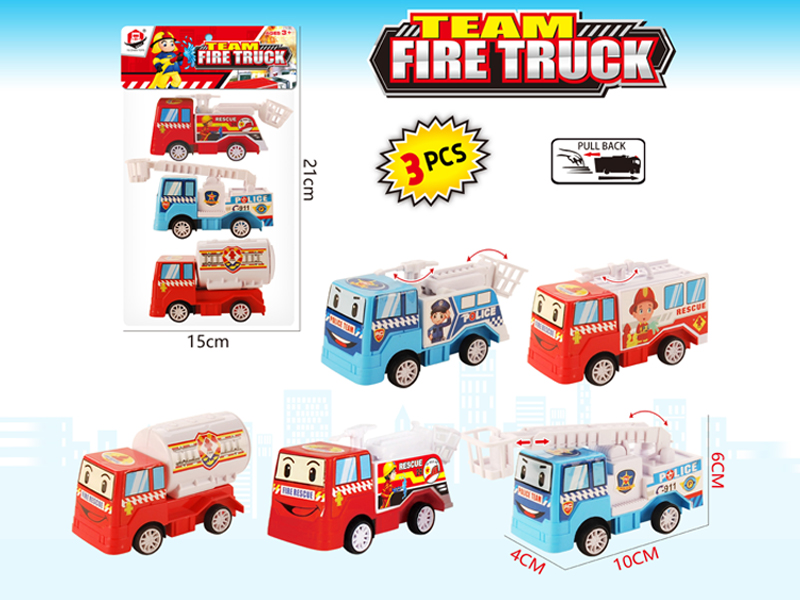 Pull Back Cartoon Fire Truck