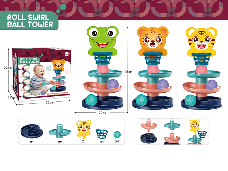 Three Layer Rotating Track Rolling Ball Tower