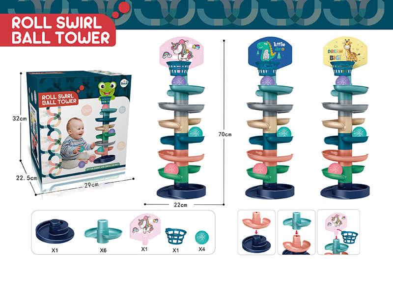 Seven Layer Rotating Track Rolling Ball Tower