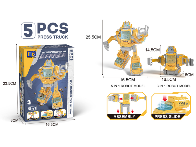 5PCS DIY Engineering Press Car