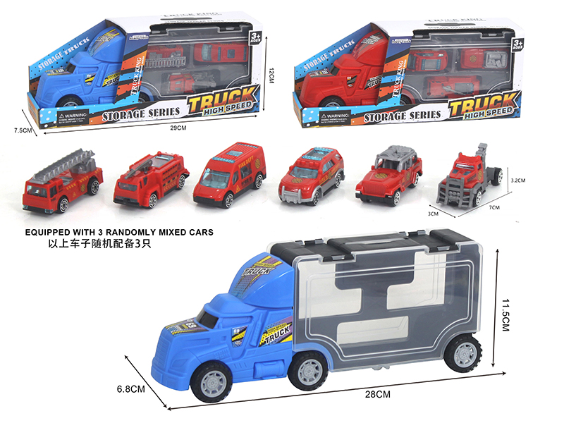 Slide Storage Truck With 3 Slide Small Engineering Cars
