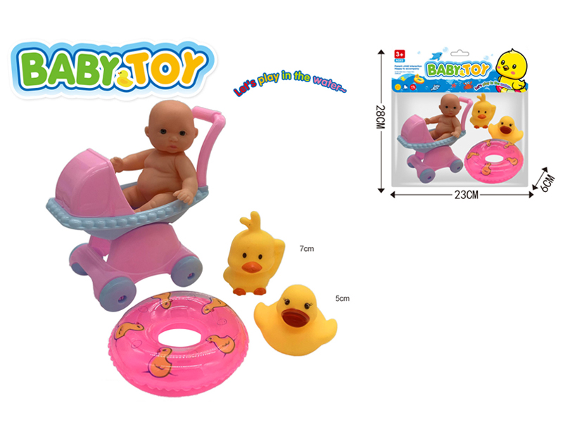 5PCS Doll Duck Swimming Circle Baby Stroller