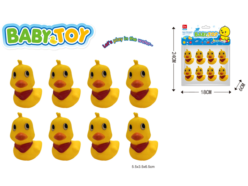 8PCS Red Scarf Duck Toy