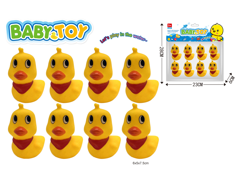 8PCS Red Scarf Duck Toy