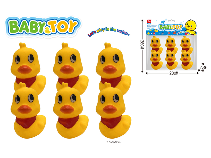 6PCS Red Scarf Duck Toy