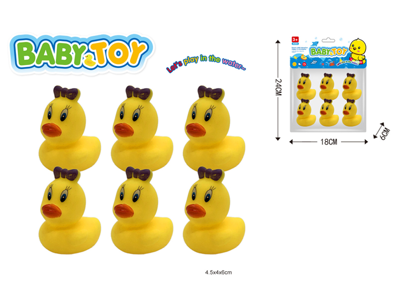 6PCS Bow Duck Toy