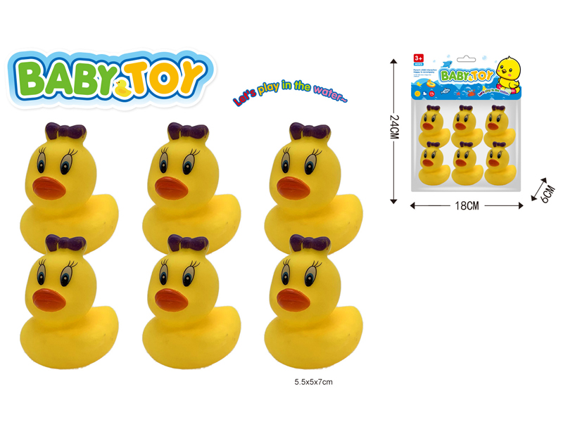 6PCS Bow Duck Toy