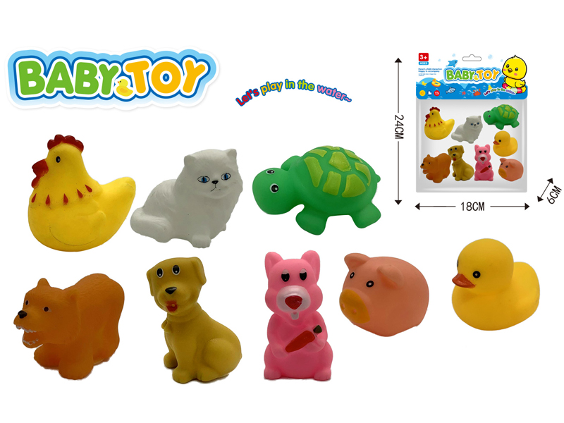 8PCS Vinyl Animal Toy