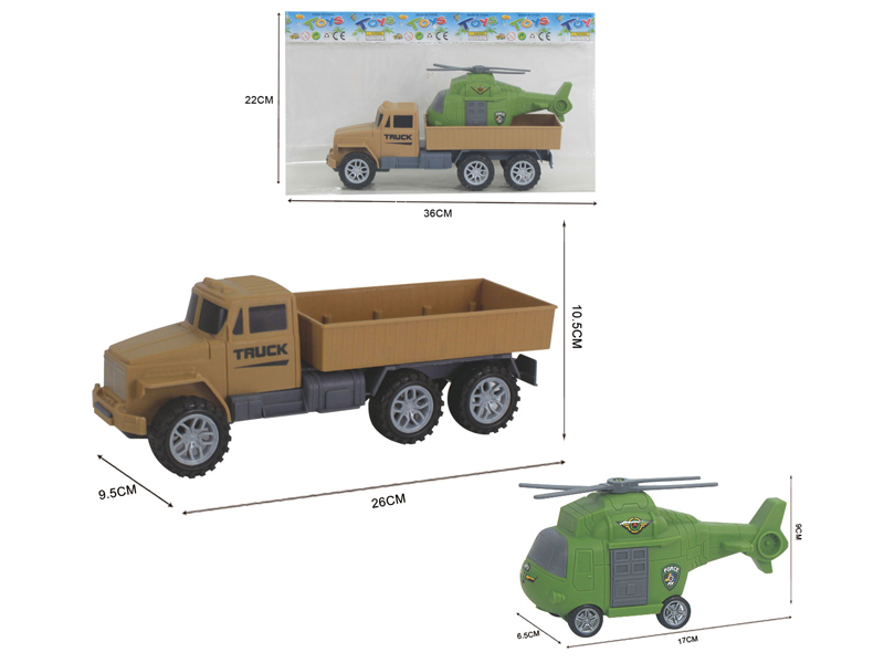 Friction Military Vehicle With Helicopter