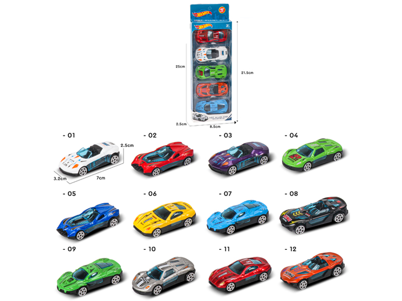 5PCS Slide Alloy Car