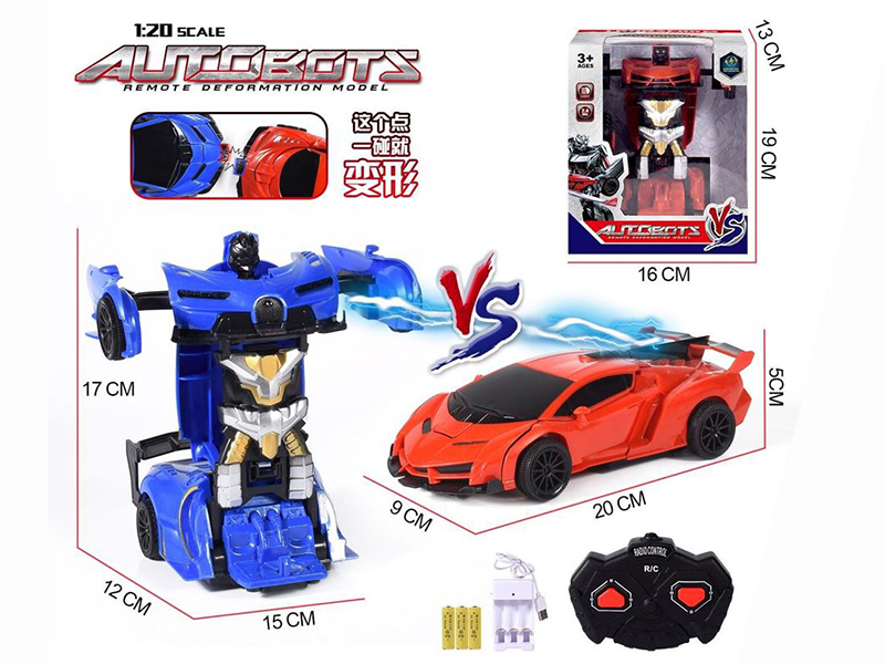 1:20 2.4G 2-Channel Remote Control Crash Transformation Car(Including Batteries)