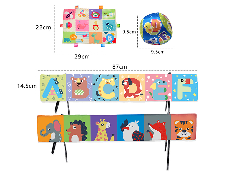 Bed Surround Cloth Book Baby Toys 3pcs