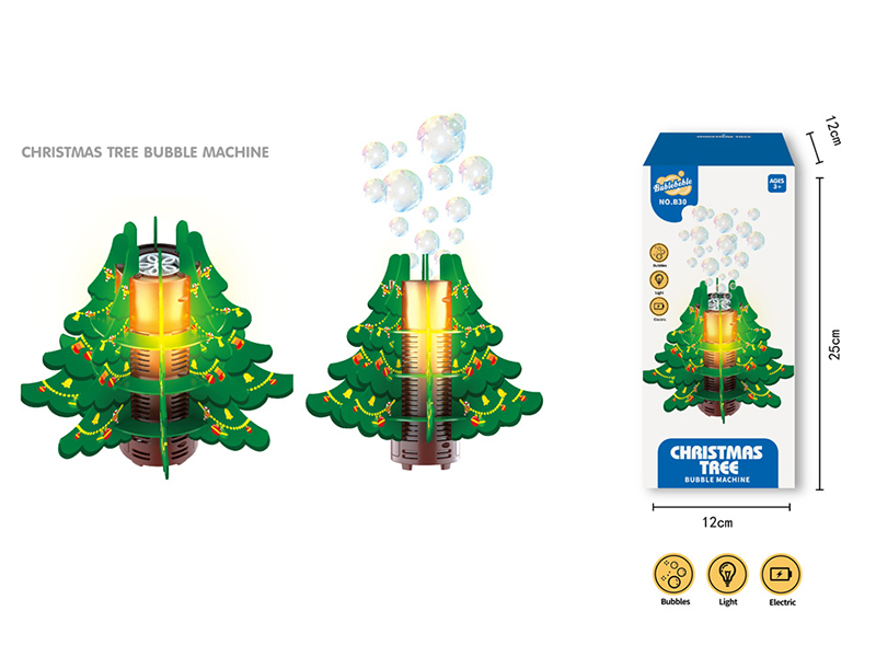 B/O Christmas Tree Bubble Machine