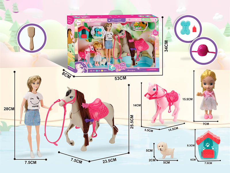 Doll + Farm Horse Set