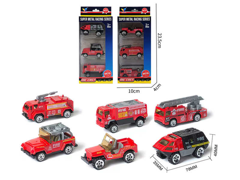 1:64 Slide Alloy Fire Truck 3PCS