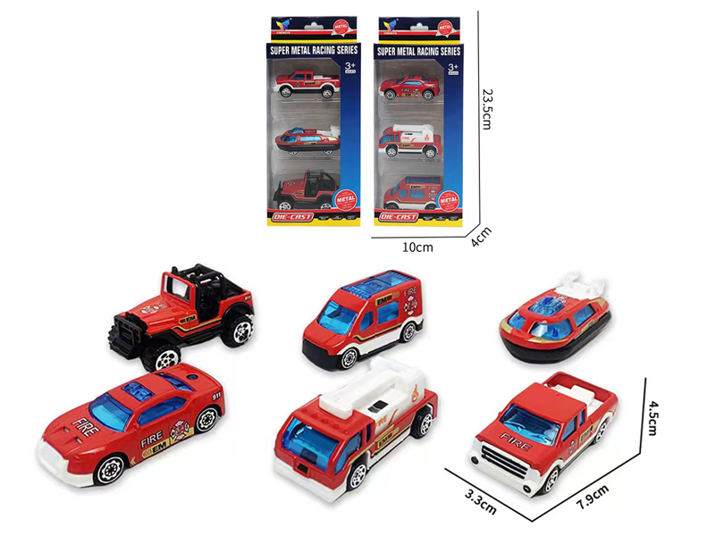 1:64 Slide Alloy Fire Truck 3PCS
