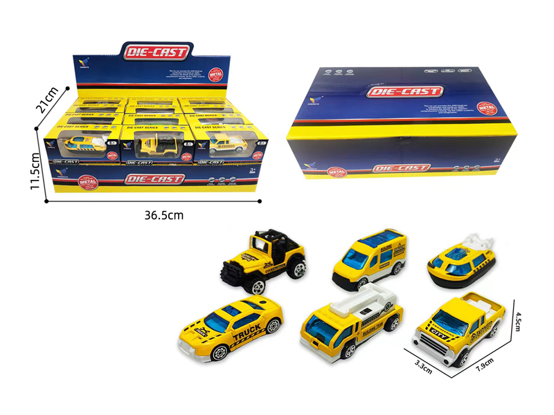 1:64 Slide Alloy Engineering Vehicle 24PCS