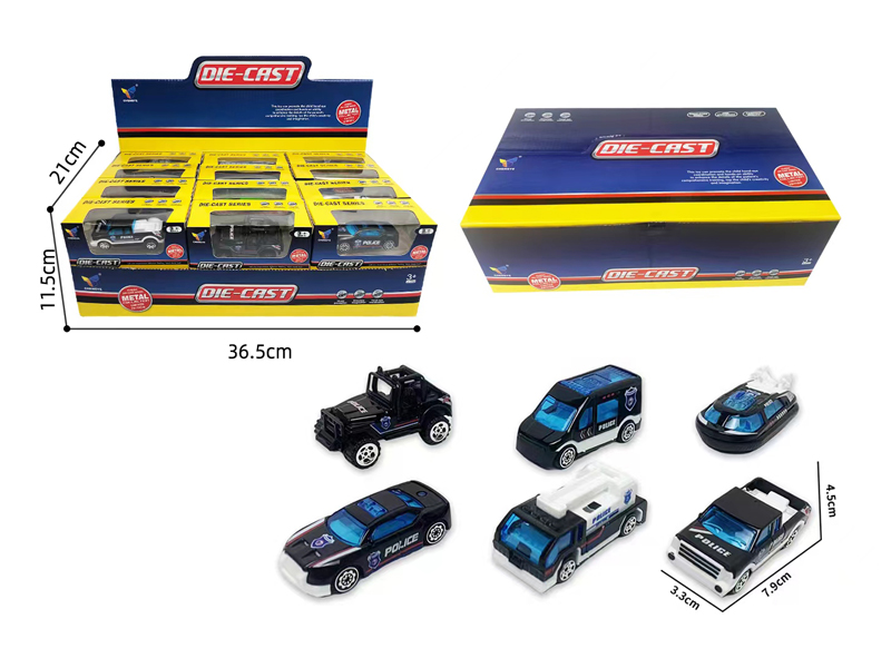 1:64 Slide Alloy Special Police Vehicle 24PCS