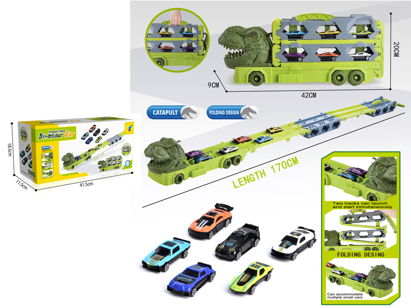 Dinosaur Deformation Rail Car+6 Alloy Cars
