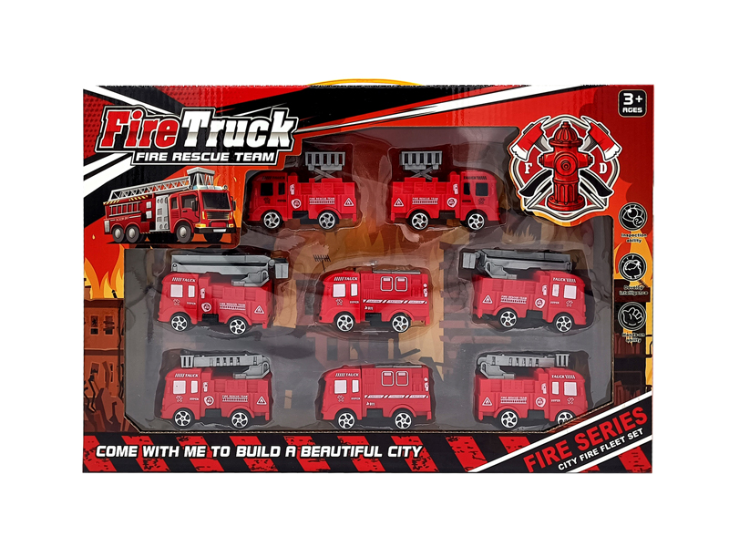 Pull Back Fire Truck Set
