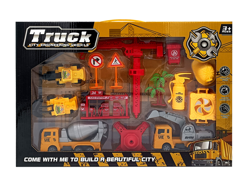 Pull Back Engineering Vehicle Set