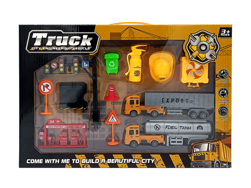 Pull Back Engineering Vehicle Set
