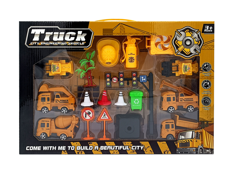 Pull Back Engineering Vehicle Set