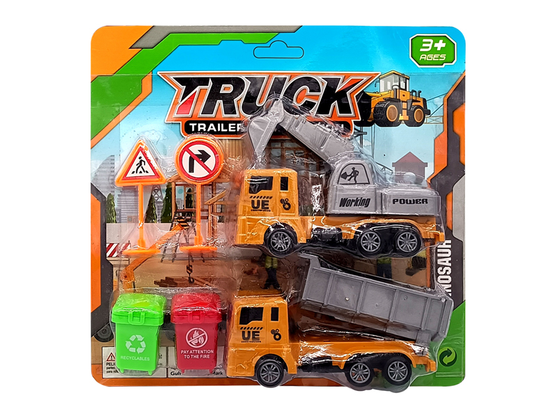 Pull Back Engineering Vehicle Set