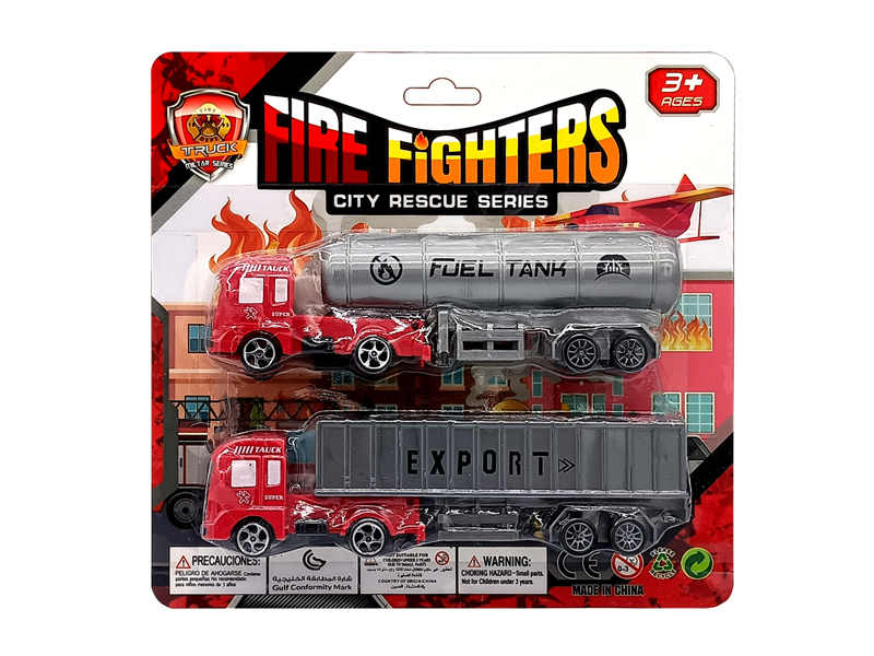 Pull Back Fire Truck Set