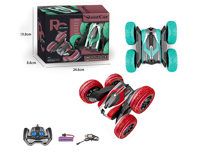 2.4G R/C Double Sided Four Wheel Stunt Car With Light And Music