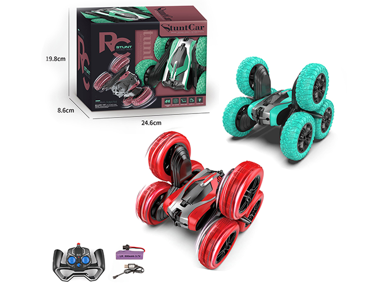 2.4G R/C Double Sided Six Wheel Stunt Car With Light And Music