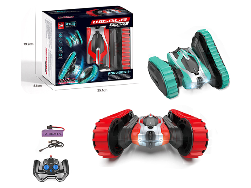 2.4G R/C Double Sided Tracked Stunt Vehicle With Light And Music