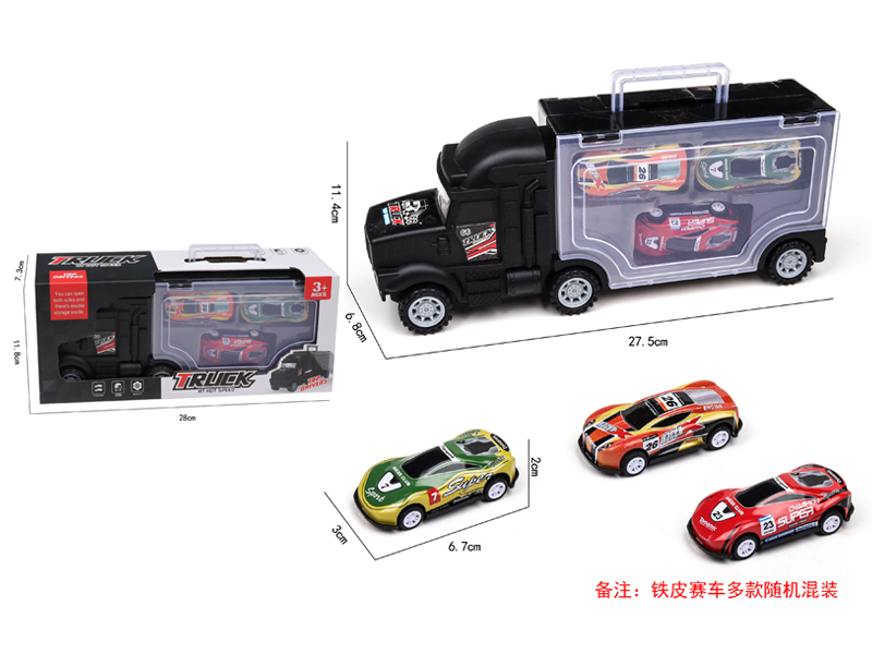 Slide Container Truck+3 PCS  IronRacing Car