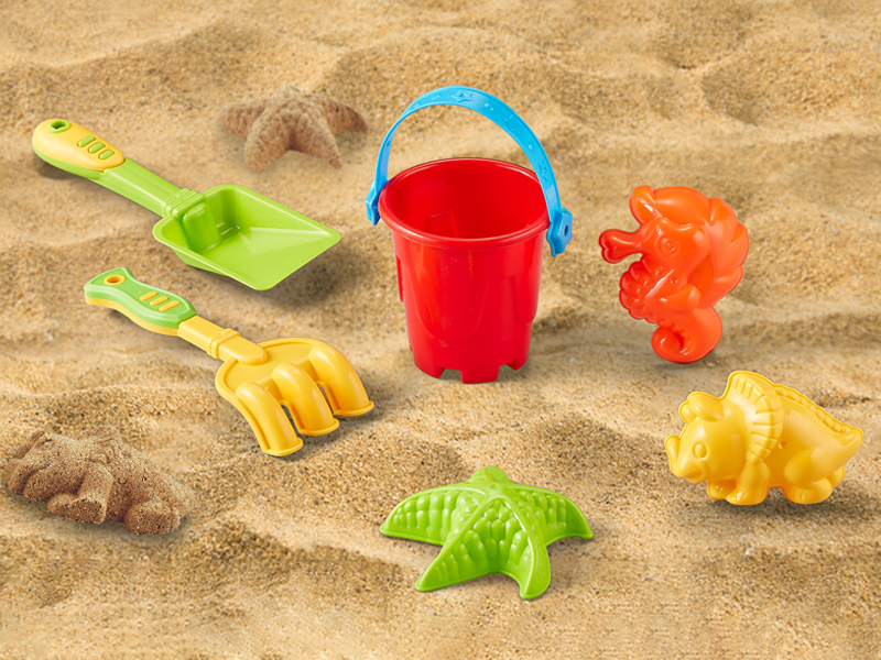 Round Bucket Beach Toy Set 6PCS