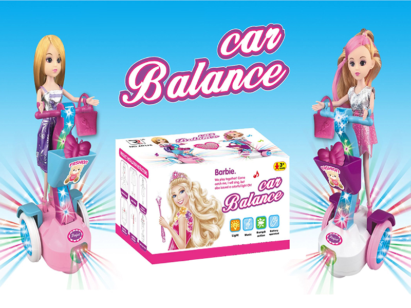 B/O Go And Bump Balance Car With Lights And Music + Doll