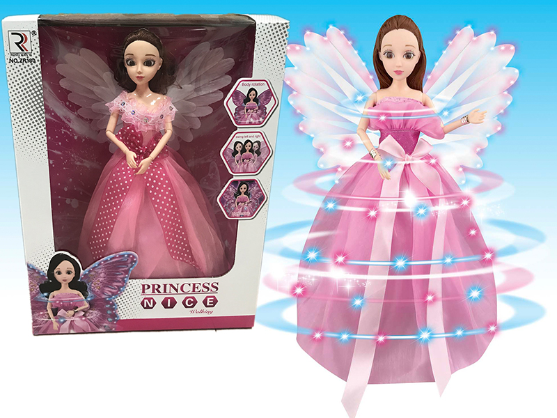 B/O Princess Doll With Lights And Music,Colorful Fiber Optic Wings