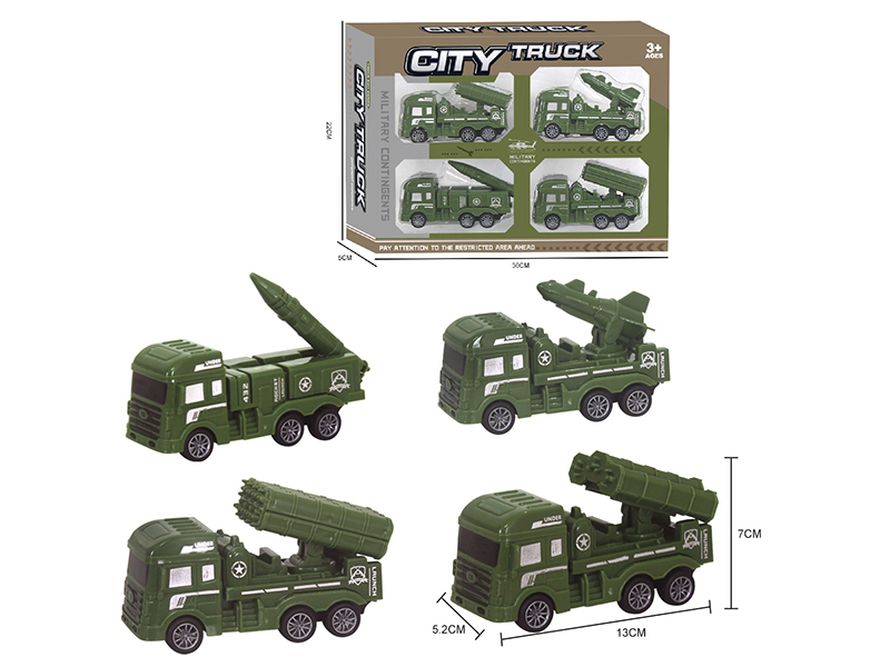 Pull Back City Military Trucks Set