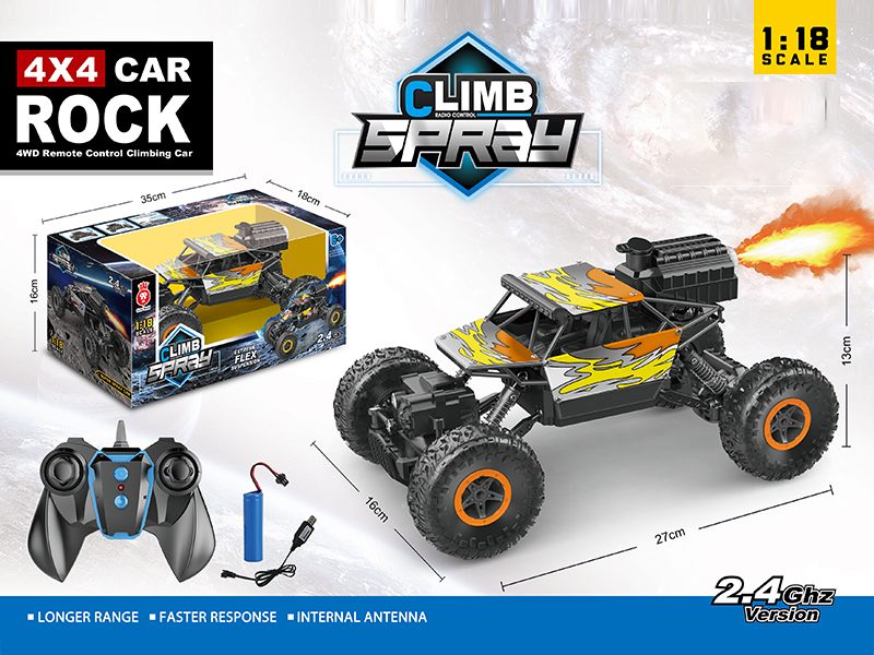 1:18 4WD R/C Climber With Spray