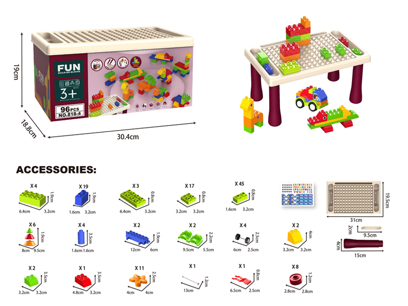 DIY Building Block Table 140PCS