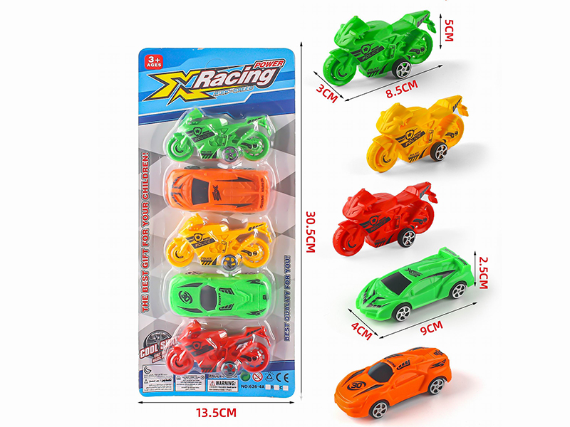 Slide Motorcycle + Pull Back Cars