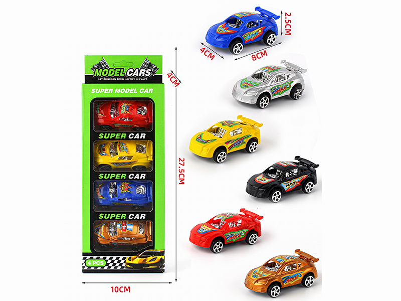 Pull Back Spray-Painted Racing Cars