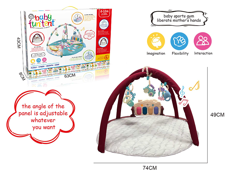 Baby Pedal Piano Fitness Blanket (Washable,With Sound/Music)