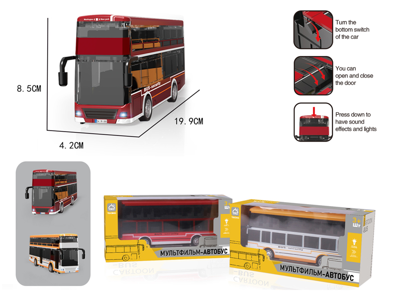 Pull Back Alloy Bus With Light And Music
