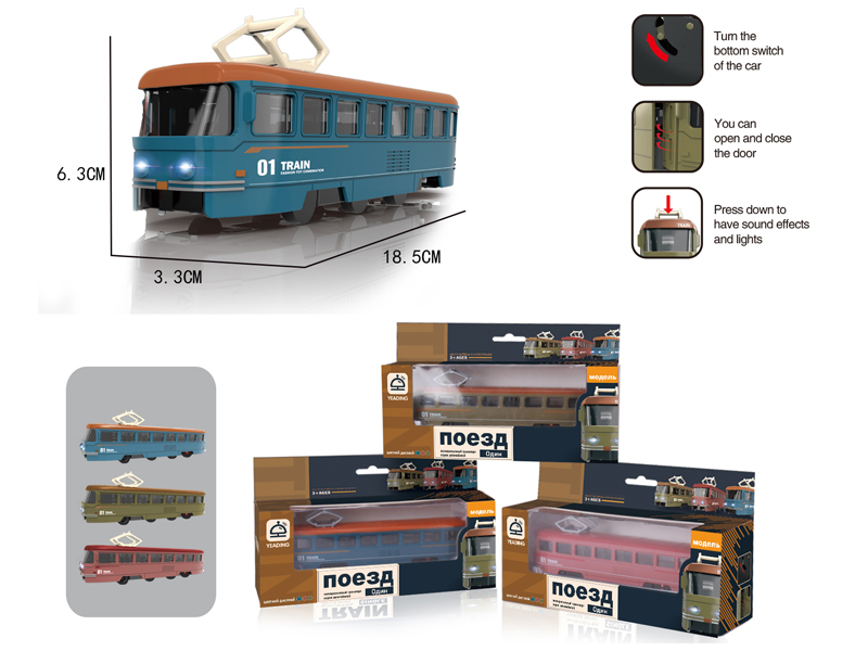 Pull Back Alloy Train With Light And Music