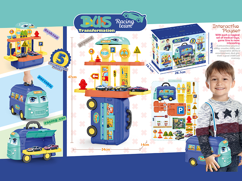 5 In 1 Transformation Bus Racing Team(Slide Cars)