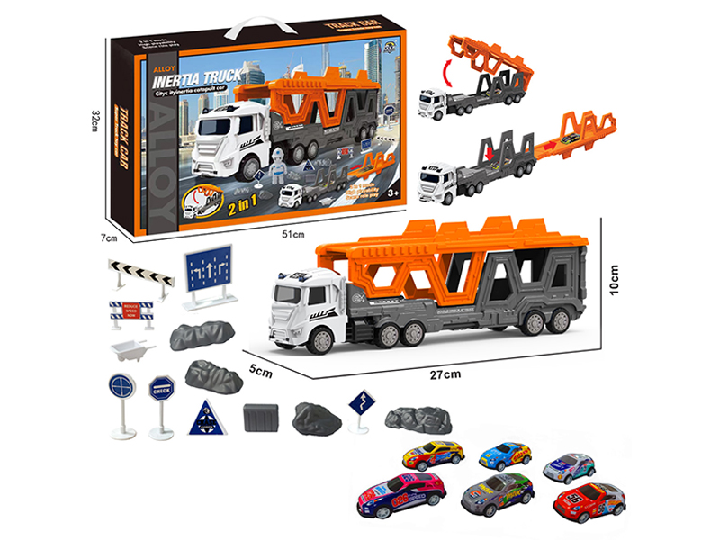 Transformable Alloy Urban Vehicle Ejection Track Set